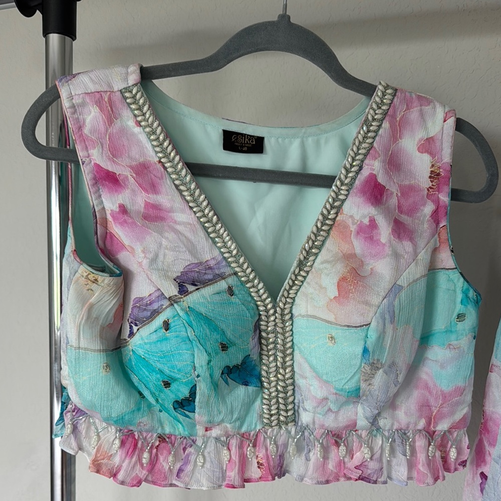 Floral Palazzo Pants Set - Multicolor - Picture 3 of 6